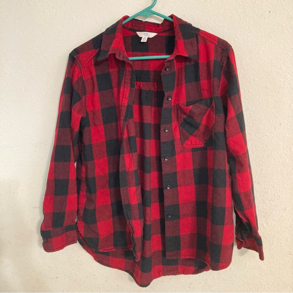 Red and Black Buffalo Plaid Button-Down Shirt